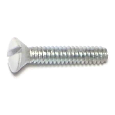 Midwest Fastener #6-32 x 3/4 in Slotted Oval Machine Screw, Zinc White Steel, 30 PK 68563